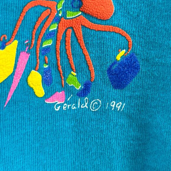 EYES ON CALIFORNIA Shirt Women One Size Fish Seahorse Single Stitch Vintage Blue - Picture 7 of 16